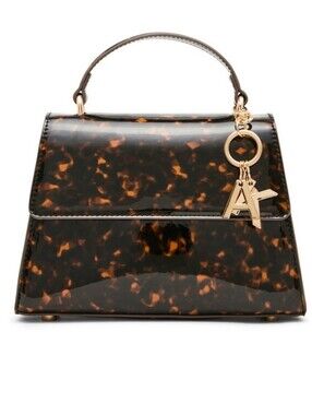 Anne Klein Glossy Tortoiseshell Top Handle Satchel Bag